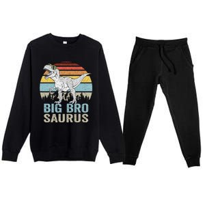 Bigbrosaurus T Rex Dino Big Bro Saurus Brother Dinosaur Premium Crewneck Sweatsuit Set