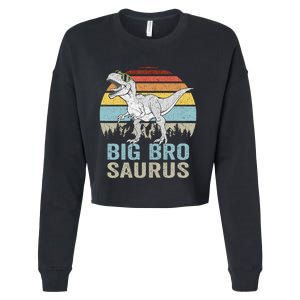 Bigbrosaurus T Rex Dino Big Bro Saurus Brother Dinosaur Cropped Pullover Crew