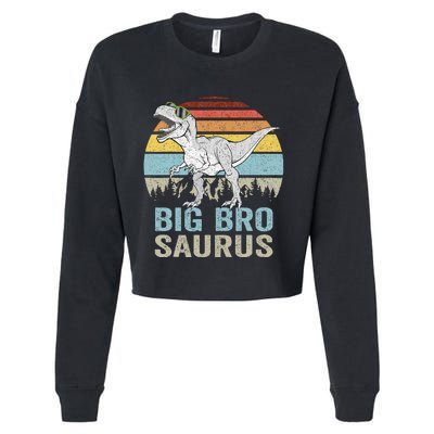 Bigbrosaurus T Rex Dino Big Bro Saurus Brother Dinosaur Cropped Pullover Crew