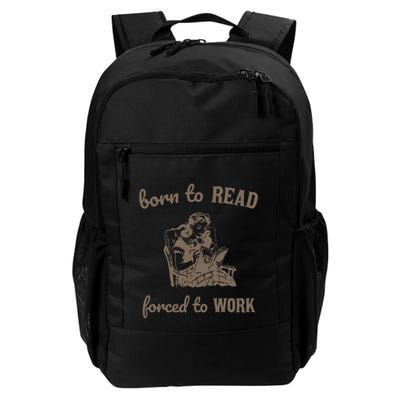 Born To Read Forced To Work Retro Backpack