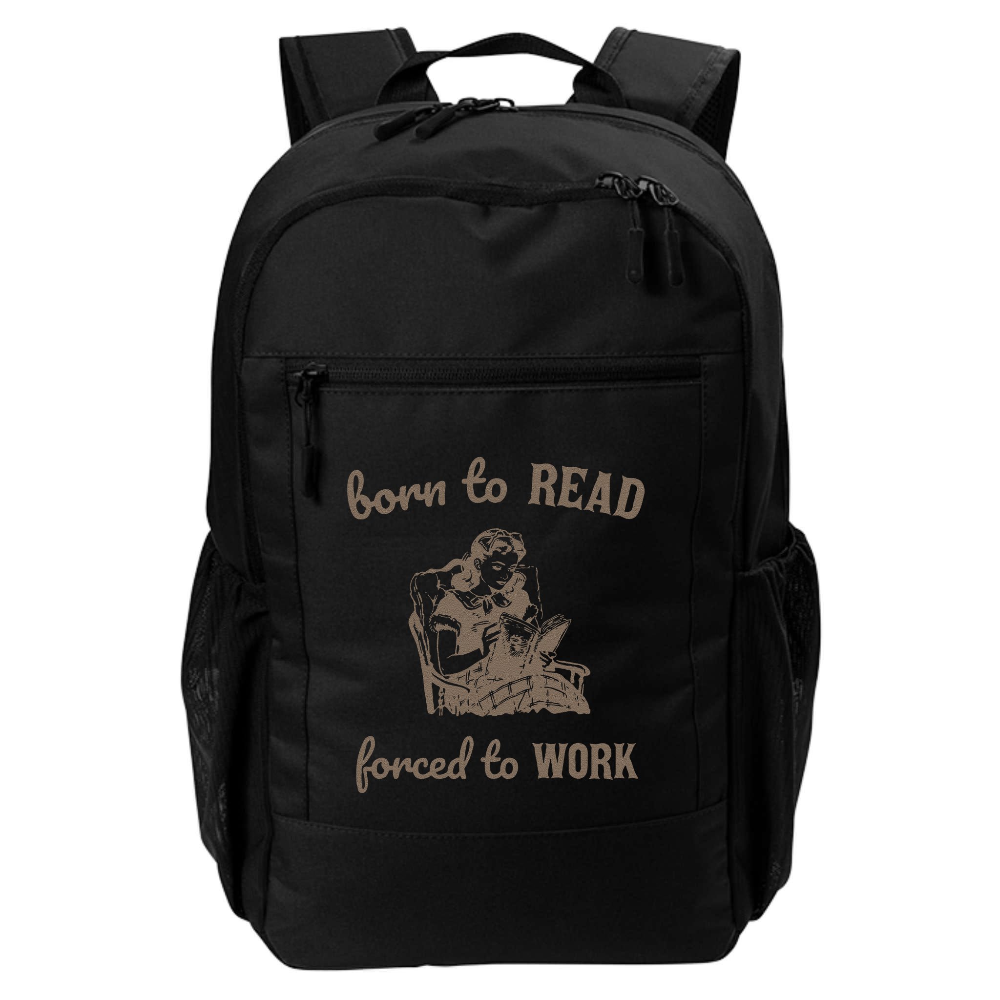 Born To Read Forced To Work Retro Backpack