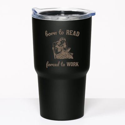 Born To Read Forced To Work Retro Tumbler