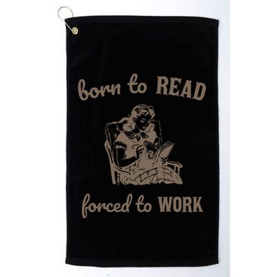 Born To Read Forced To Work Retro Golf Towel