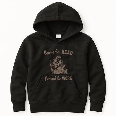 Born To Read Forced To Work Retro Kids Hoodie