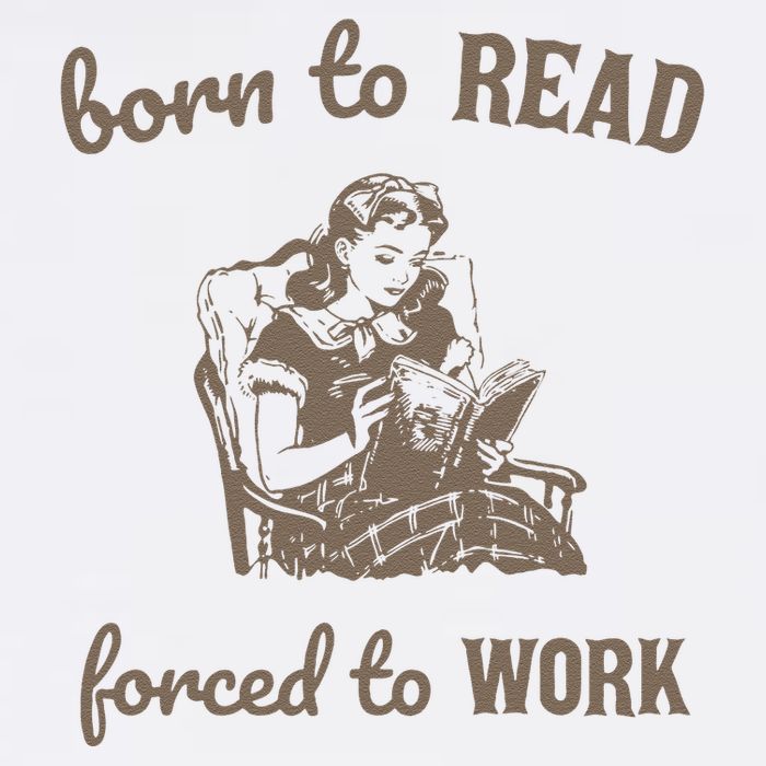 Born To Read Forced To Work Retro Garment-Dyed Sweatshirt