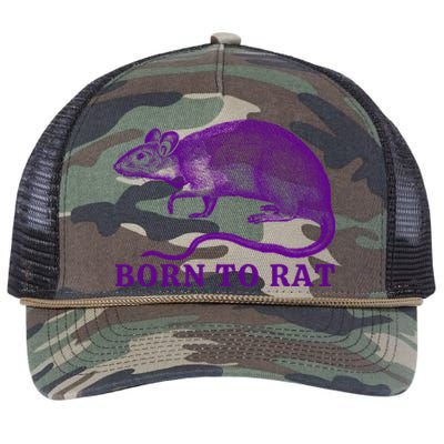 Born To Rat Funny Rat Meme Retro Rope Trucker Hat Cap