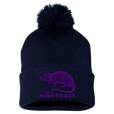 Born To Rat Funny Rat Meme Pom Pom 12in Knit Beanie