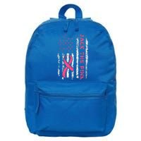 Back The Ribbon American Flag Breast Cancer Awareness 16 in Basic Backpack