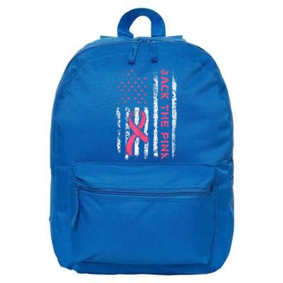 Back The Ribbon American Flag Breast Cancer Awareness 16 in Basic Backpack