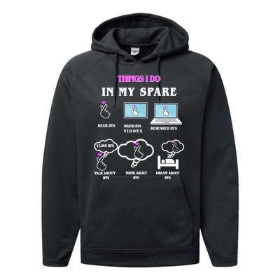 BTS Things I Do Spare Time Funny Performance Fleece Hoodie