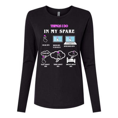 BTS Things I Do Spare Time Funny Womens Cotton Relaxed Long Sleeve T-Shirt