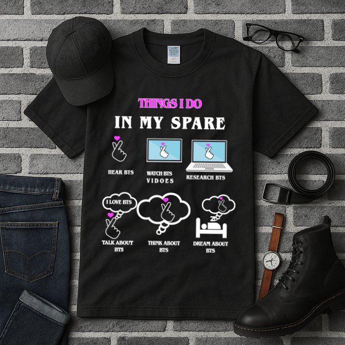 BTS Things I Do Spare Time Funny Tall T-Shirt