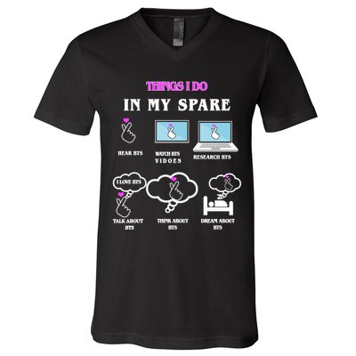 BTS Things I Do Spare Time Funny V-Neck T-Shirt
