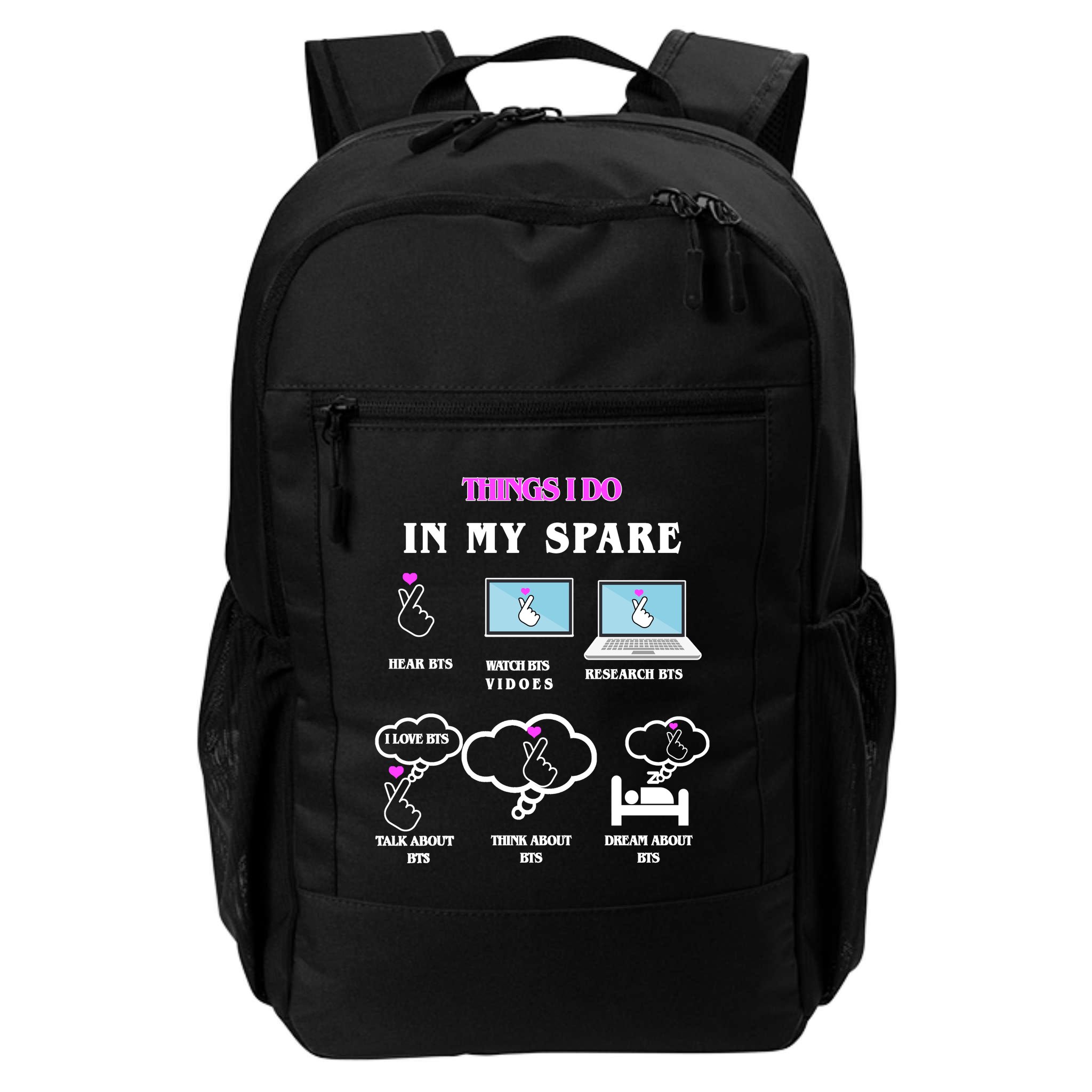BTS Things I Do Spare Time Funny Backpack