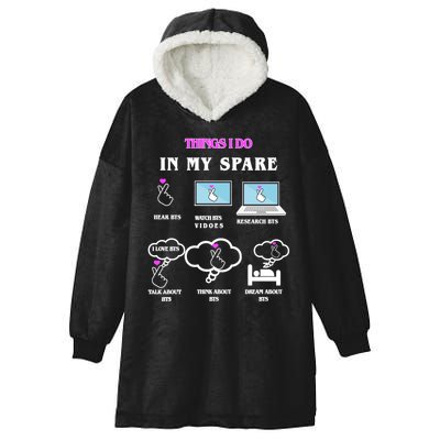 BTS Things I Do Spare Time Funny Hooded Wearable Blanket