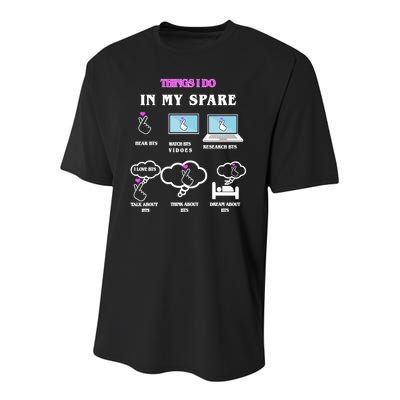 BTS Things I Do Spare Time Funny Youth Performance Sprint T-Shirt