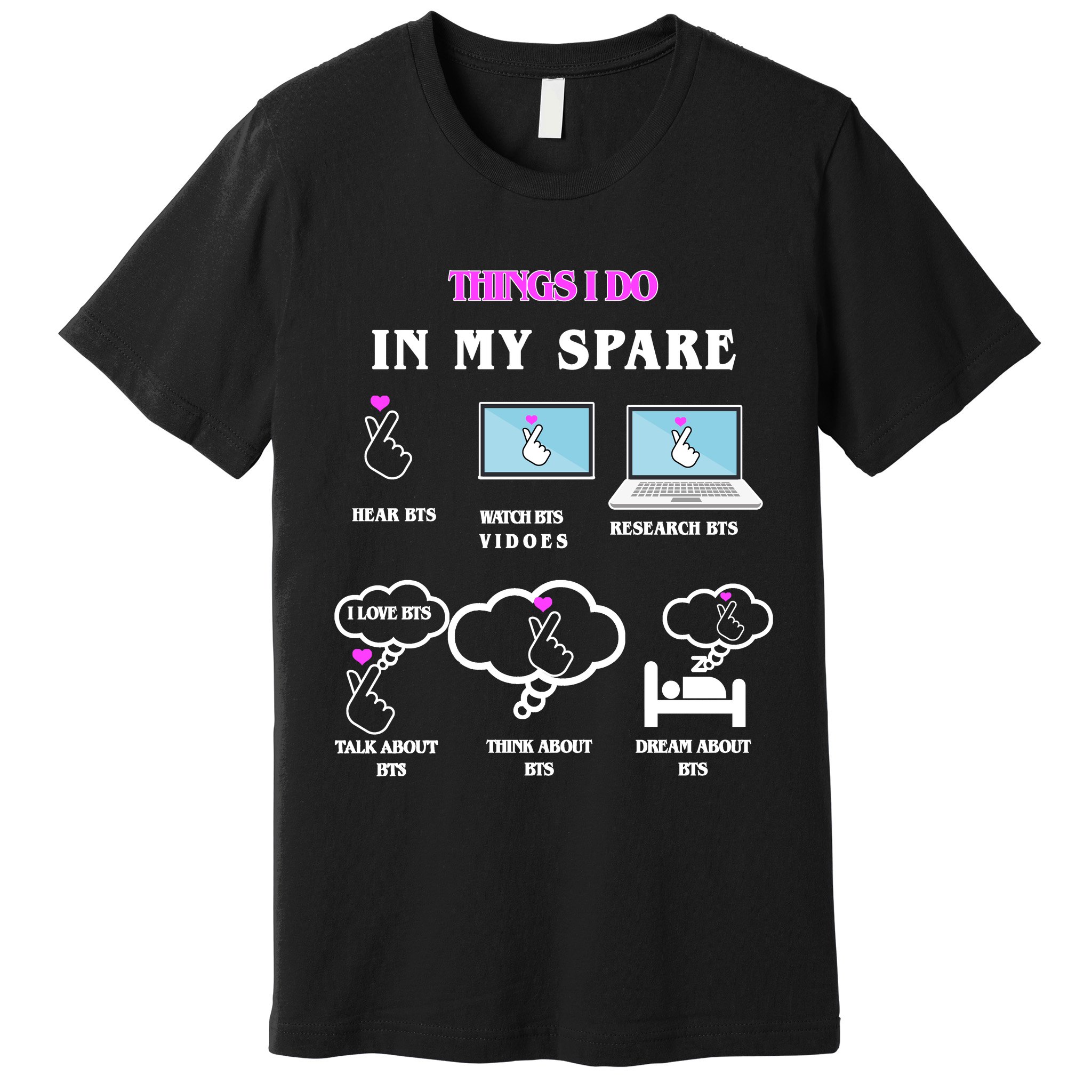 BTS Things I Do Spare Time Funny Premium T-Shirt