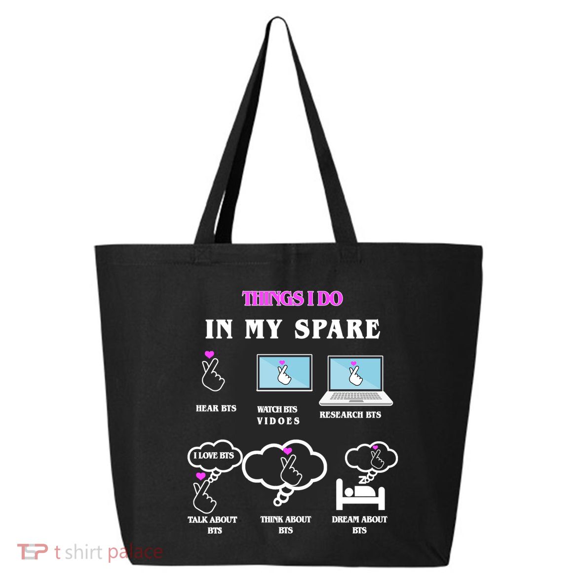 BTS Things I Do Spare Time Funny 25L Jumbo Tote