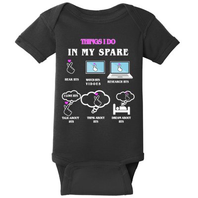 BTS Things I Do Spare Time Funny Baby Bodysuit