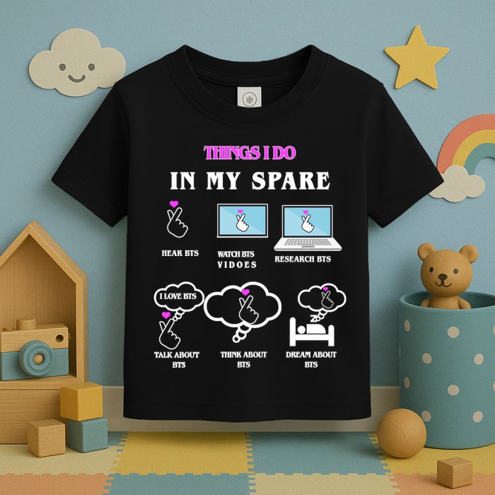 BTS Things I Do Spare Time Funny Toddler T-Shirt
