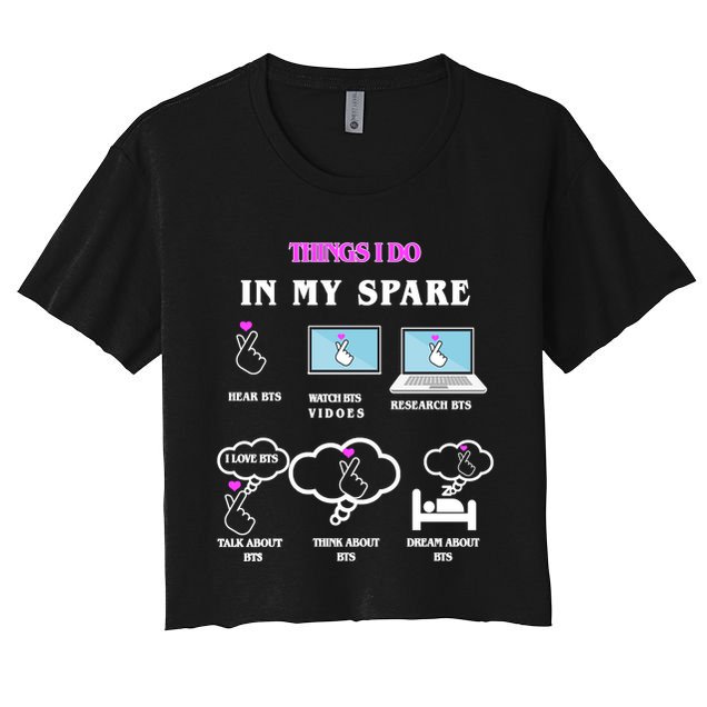 BTS Things I Do Spare Time Funny Crop Top