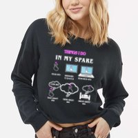 BTS Things I Do Spare Time Funny Cropped Pullover Crew