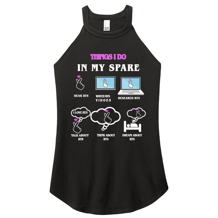 BTS Things I Do Spare Time Funny Women's Perfect Tri Rocker Tank