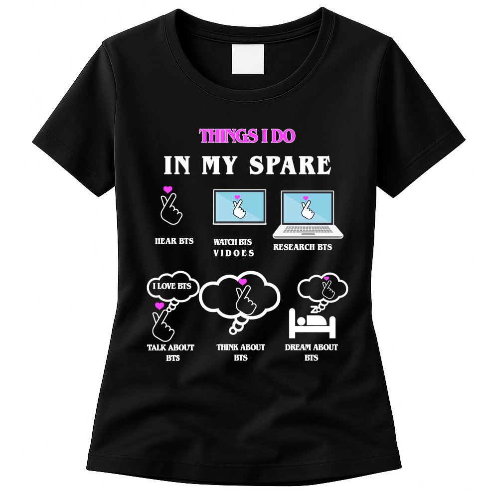 BTS Things I Do Spare Time Funny Womens T-Shirt