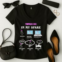 BTS Things I Do Spare Time Funny Women's V-Neck T-Shirt