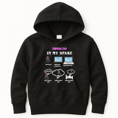 BTS Things I Do Spare Time Funny Kids Hoodie