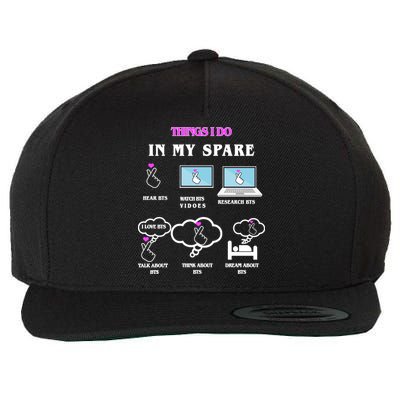 BTS Things I Do Spare Time Funny Wool Snapback Cap