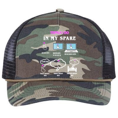 BTS Things I Do Spare Time Funny Retro Rope Trucker Hat Cap