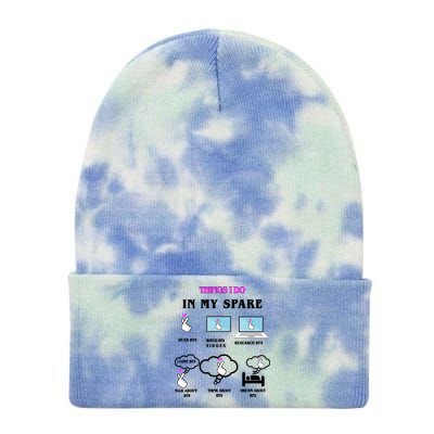 BTS Things I Do Spare Time Funny Tie Dye 12in Knit Beanie