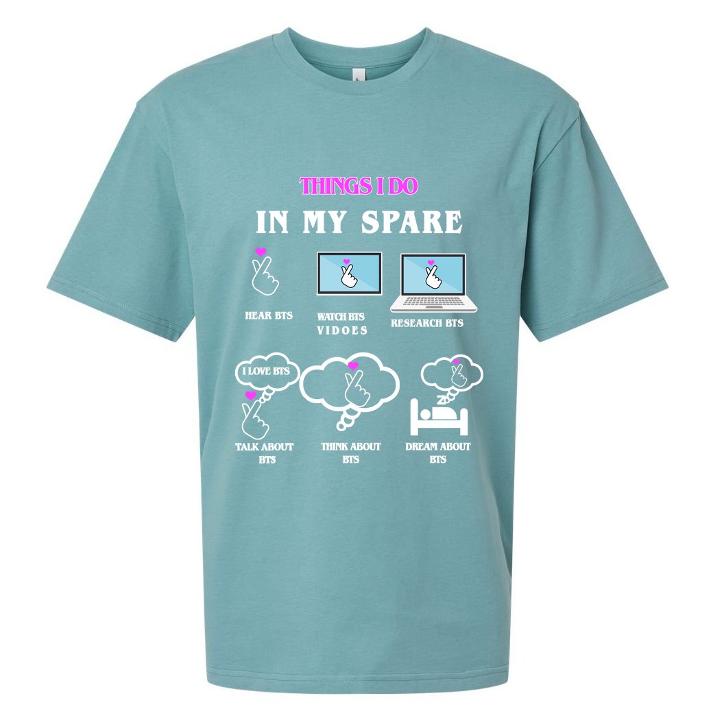 BTS Things I Do Spare Time Funny Sueded Cloud Jersey T-Shirt