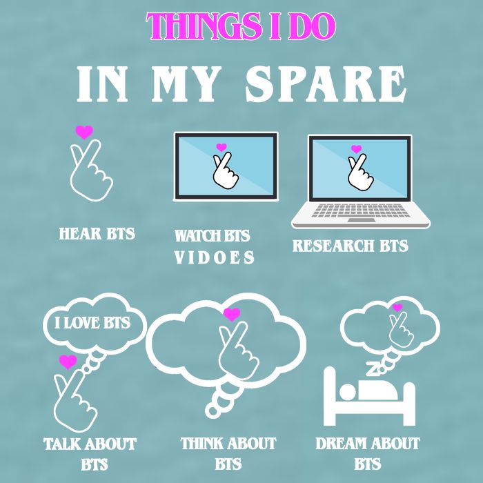 BTS Things I Do Spare Time Funny Sueded Cloud Jersey T-Shirt
