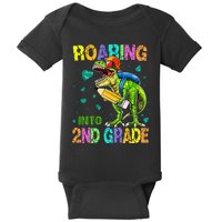 Back to School Dinosaur T Rex Roaring Into 2nd Grade Baby Bodysuit