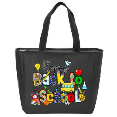 Back To School Happy First Day Of School Teachers Students Zip Tote Bag