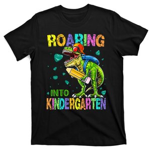 Back to School Dinosaur TRex Roaring Into Kindergarten T-Shirt