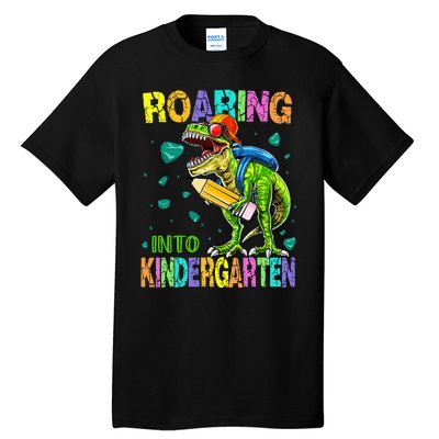 Back to School Dinosaur TRex Roaring Into Kindergarten Tall T-Shirt