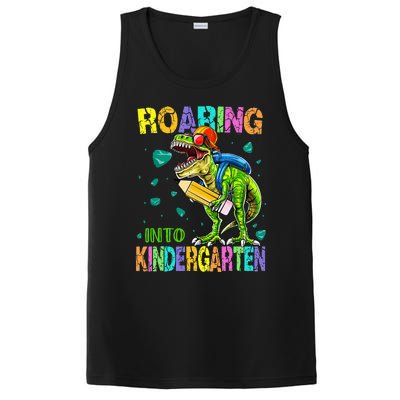 Back to School Dinosaur TRex Roaring Into Kindergarten PosiCharge Competitor Tank