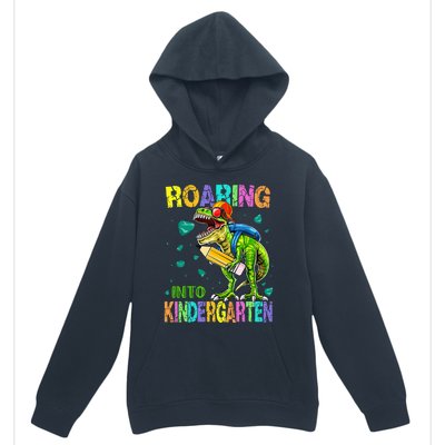 Back to School Dinosaur TRex Roaring Into Kindergarten Urban Pullover Hoodie