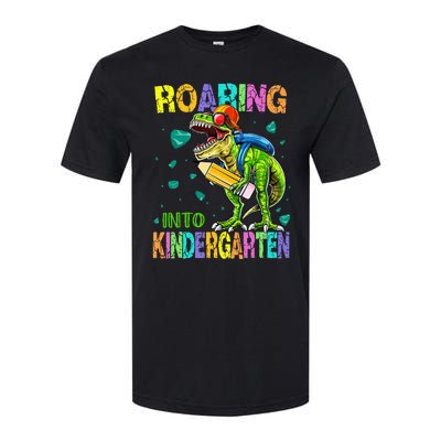 Back to School Dinosaur TRex Roaring Into Kindergarten Softstyle CVC T-Shirt