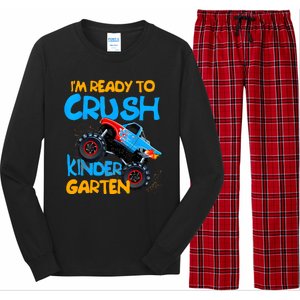 Back To School Boy First Day Of Kindergarten Monster Truck Long Sleeve Pajama Set