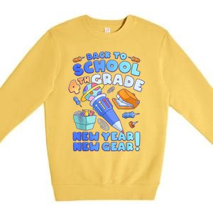 Back To School Boy 4th Grade School Supplies Premium Crewneck Sweatshirt