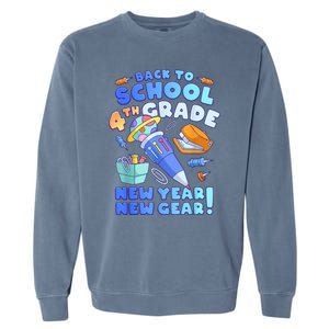 Back To School Boy 4th Grade School Supplies Garment-Dyed Sweatshirt