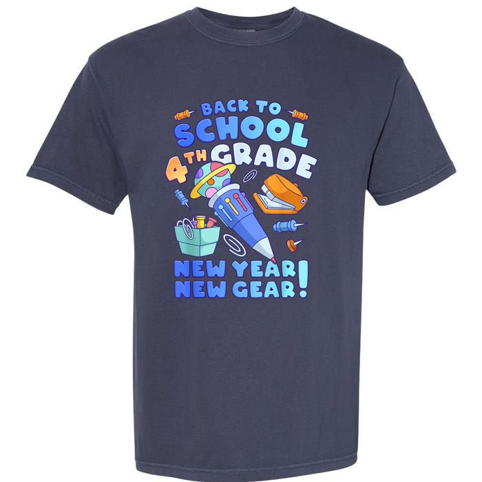 Back To School Boy 4th Grade School Supplies Garment-Dyed Heavyweight T-Shirt