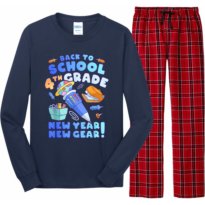 Back To School Boy 4th Grade School Supplies Long Sleeve Pajama Set