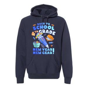 Back To School Boy 4th Grade School Supplies Premium Hoodie