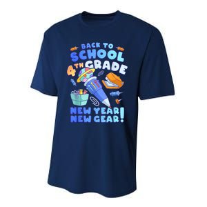 Back To School Boy 4th Grade School Supplies Performance Sprint T-Shirt