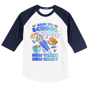 Back To School Boy 4th Grade School Supplies Baseball Sleeve Shirt